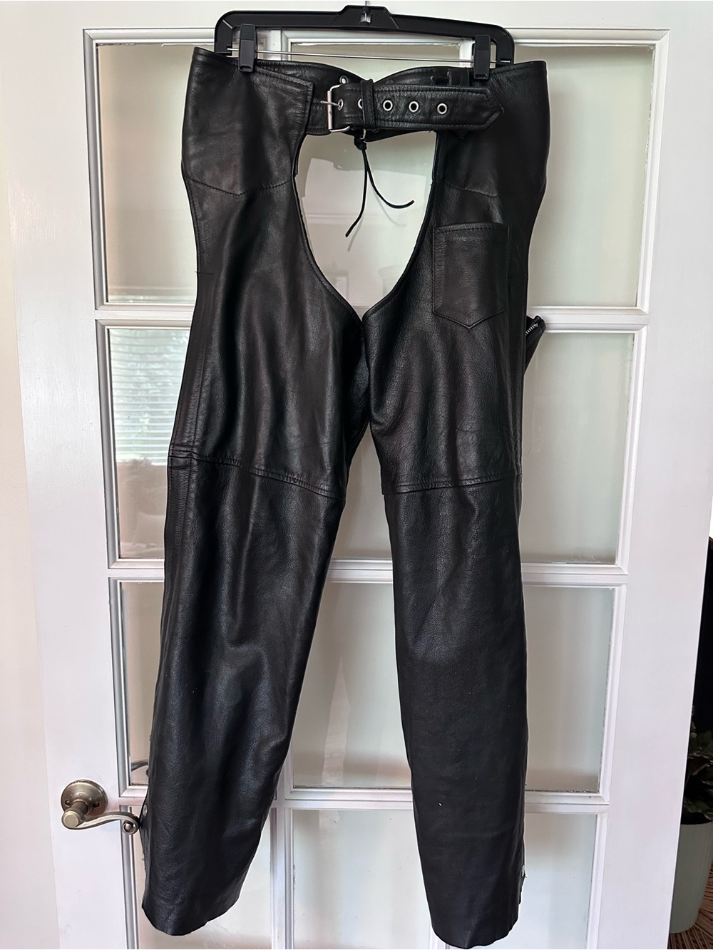 Element Mens Black Leather Motorcycle Riding Chaps Size 34
